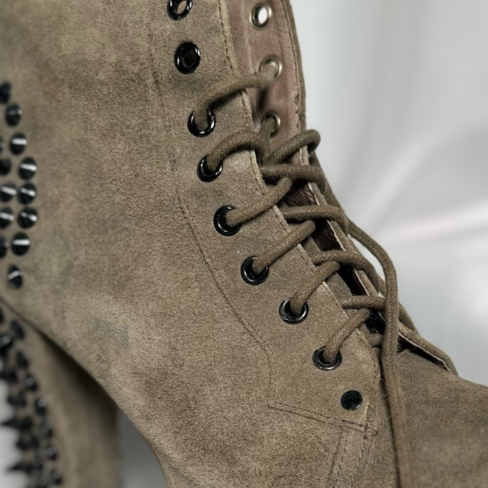 Jeffrey Campbell Taupe Suede Platform Spike Heel Booties - Picture 16 of 16